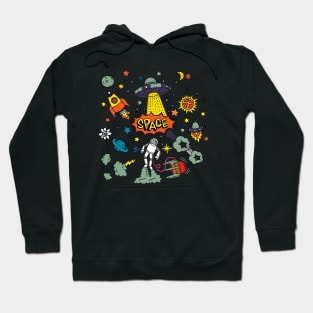 Space Elements Illustration Hoodie